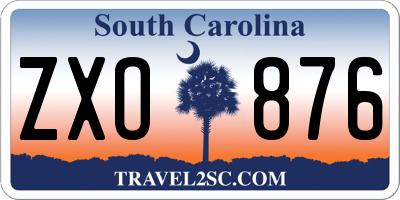 SC license plate ZXO876