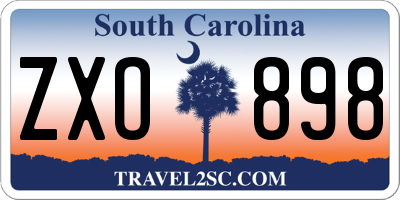 SC license plate ZXO898