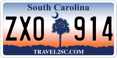 SC license plate ZXO914