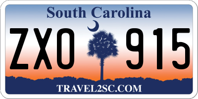 SC license plate ZXO915