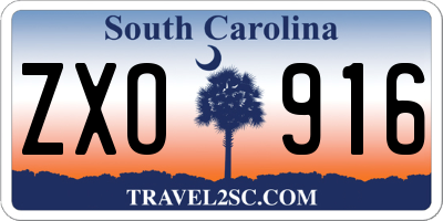 SC license plate ZXO916
