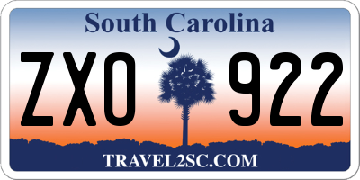 SC license plate ZXO922