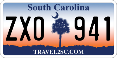 SC license plate ZXO941