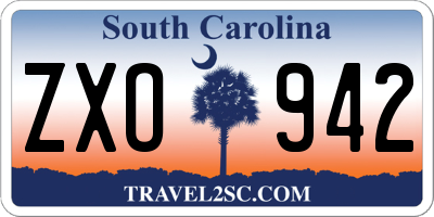 SC license plate ZXO942