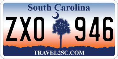 SC license plate ZXO946