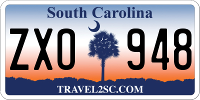 SC license plate ZXO948