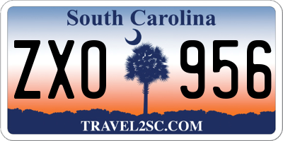 SC license plate ZXO956