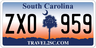 SC license plate ZXO959