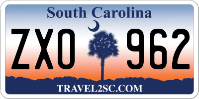 SC license plate ZXO962