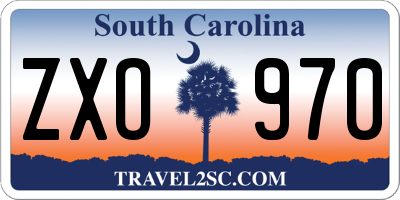 SC license plate ZXO970