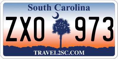 SC license plate ZXO973