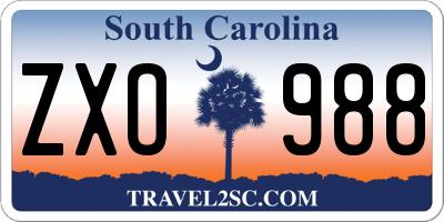 SC license plate ZXO988