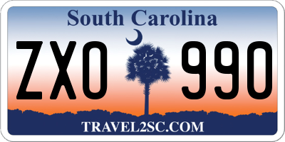 SC license plate ZXO990