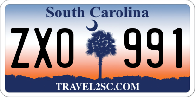SC license plate ZXO991