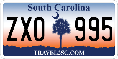 SC license plate ZXO995