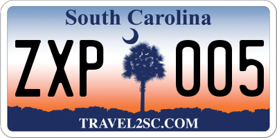 SC license plate ZXP005