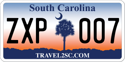 SC license plate ZXP007