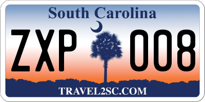 SC license plate ZXP008