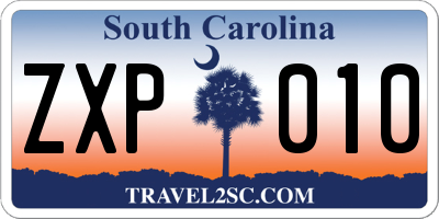 SC license plate ZXP010