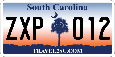 SC license plate ZXP012