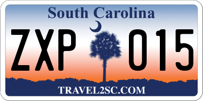 SC license plate ZXP015