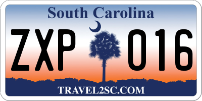 SC license plate ZXP016