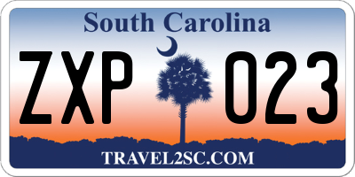 SC license plate ZXP023
