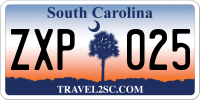 SC license plate ZXP025