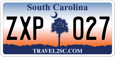 SC license plate ZXP027