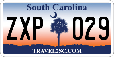 SC license plate ZXP029