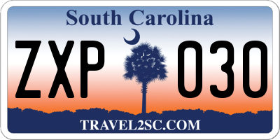 SC license plate ZXP030