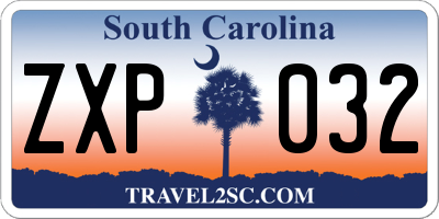 SC license plate ZXP032