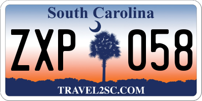 SC license plate ZXP058