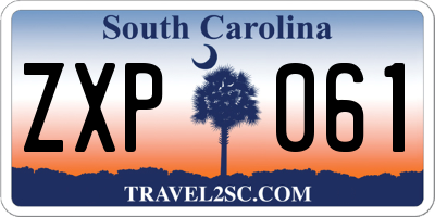 SC license plate ZXP061
