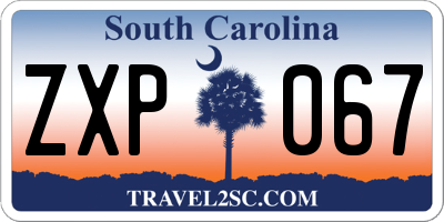 SC license plate ZXP067