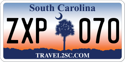 SC license plate ZXP070