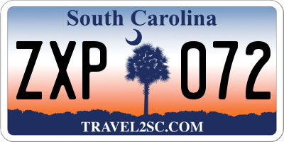 SC license plate ZXP072