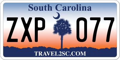 SC license plate ZXP077
