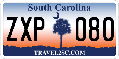 SC license plate ZXP080