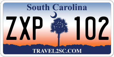 SC license plate ZXP102