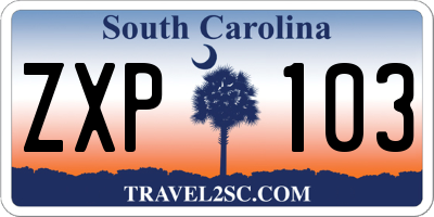 SC license plate ZXP103