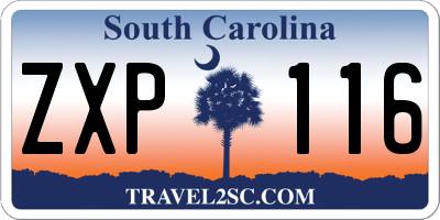 SC license plate ZXP116