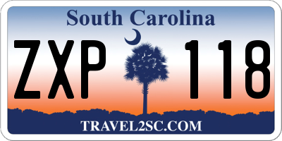 SC license plate ZXP118