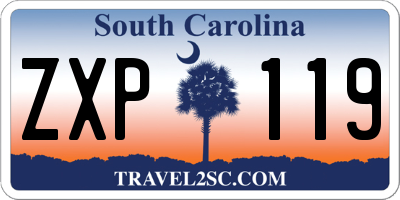 SC license plate ZXP119