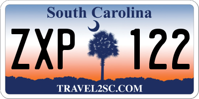 SC license plate ZXP122