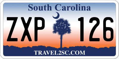SC license plate ZXP126