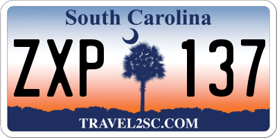 SC license plate ZXP137