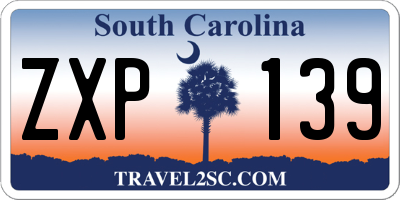SC license plate ZXP139