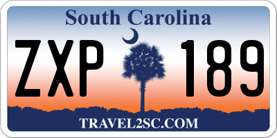 SC license plate ZXP189