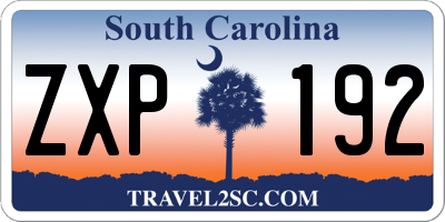 SC license plate ZXP192